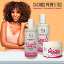 Kit Cachos Perfeitos Shampoo Condicionador e Máscara Hidratante Ativador de cachos 3x300g